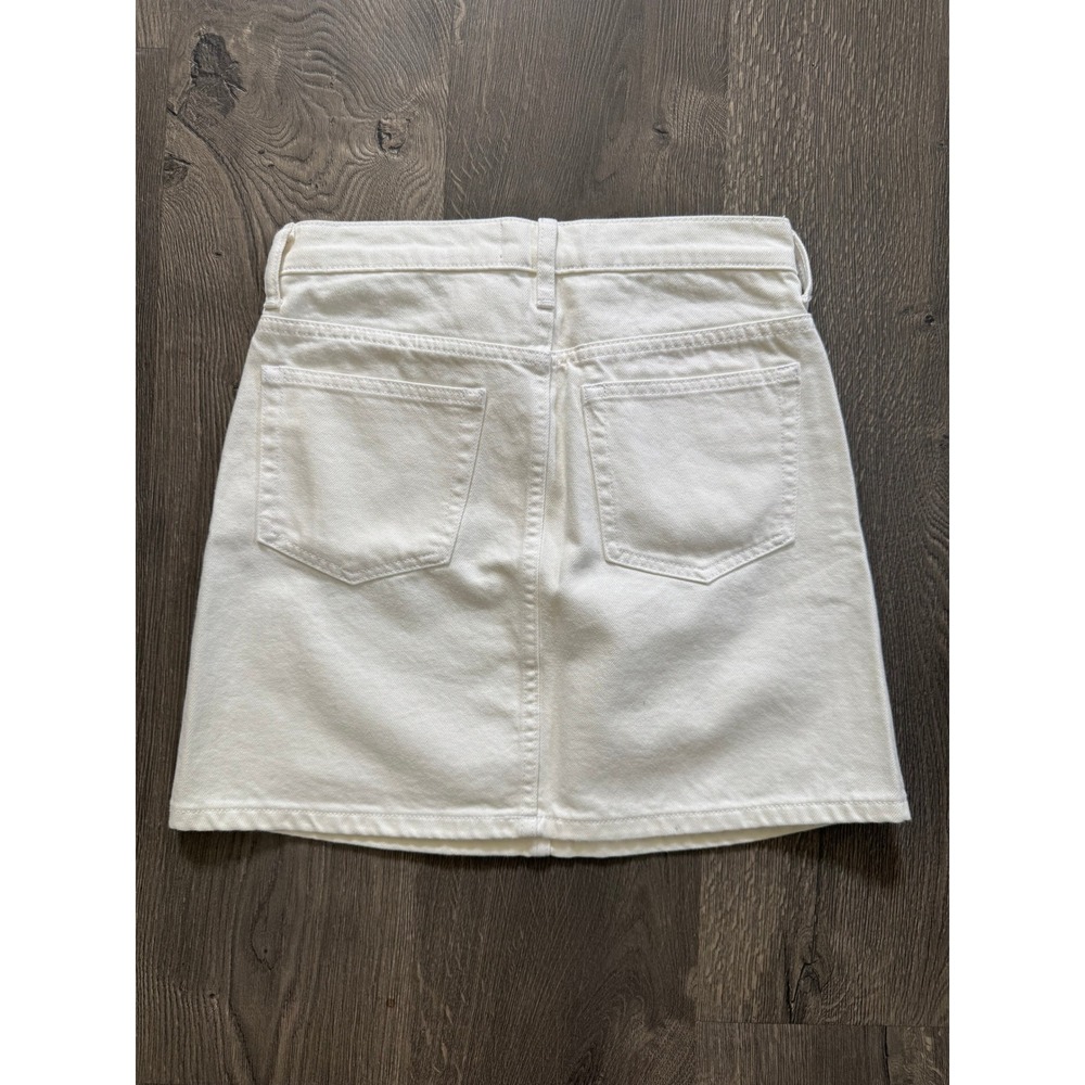 Everlane The Denim Skirt Size 24 White Cotton Mini High Waisted NWOT
